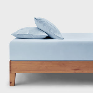 Bonnie Washed Cotton Fitted Sheet Set Sky