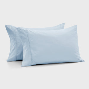 Bonnie Washed Cotton Standard Pillowcase Twin Pack Sky 48x73cm