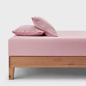 Bonnie Washed Cotton Fitted Sheet Set Pink Pearl