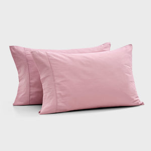 Bonnie Washed Cotton Standard Pillowcase Twin Pack Pink Pearl 48x73cm