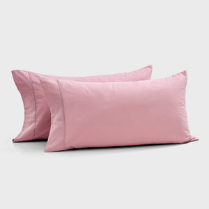 Bonnie Washed Cotton King Pillowcase Twin Pack Pink Pearl 50x90cm