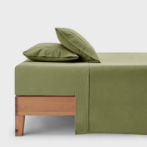 Bonnie Washed Cotton Sheet Set Olive