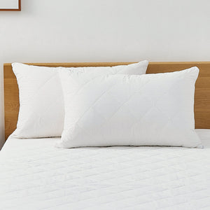 Cool Sleep Cotton Quilted Waterproof Pillow Protector Twin Pack Standard Size 48x73cm