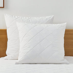 Cool Sleep Cotton Quilted Waterproof Pillow Protector Twin Pack European Size 65x65cm