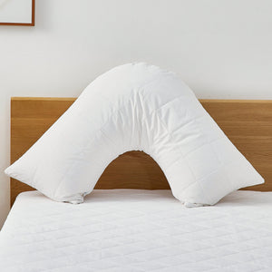 Cool Sleep Cotton Quilted Waterproof Pillow Protector V Shape 36x78cm
