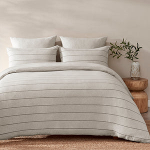 Jersey Luxe 100% Cotton Reversible Quilt Cover Set Oatmeal