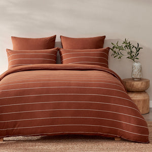 Jersey Luxe 100% Cotton Reversible Quilt Cover Set Rust