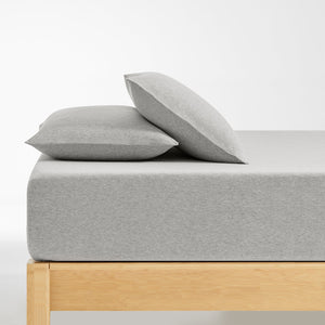 Jersey Luxe 100% Cotton Combo Fitted Sheet Set Silver Grey