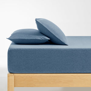 Jersey Luxe 100% Cotton Combo Fitted Sheet Set Denim