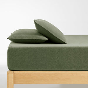 Jersey Luxe 100% Cotton Combo Fitted Sheet Set Olive
