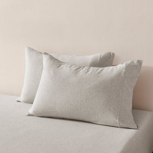 Jersey Luxe 100% Cotton Standard Pillowcase Twin Pack Oatmeal