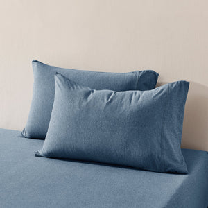 Jersey Luxe 100% Cotton Standard Pillowcase Twin Pack Denim