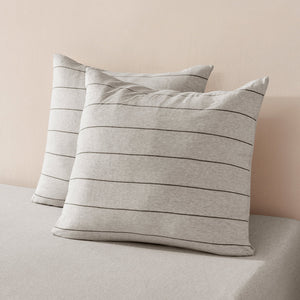 Jersey Luxe 100% Cotton European Pillowcase Twin Pack Oatmeal