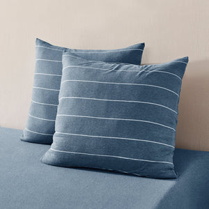Jersey Luxe 100% Cotton European Pillowcase Twin Pack Denim