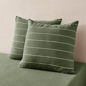 Jersey Luxe 100% Cotton European Pillowcase Twin Pack Olive