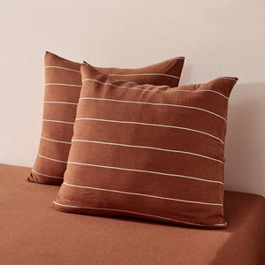 Jersey Luxe 100% Cotton European Pillowcase Twin Pack Rust