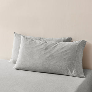 Jersey Luxe 100% Cotton King Pillowcase Twin Pack Silver Grey