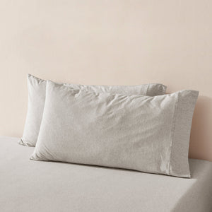Jersey Luxe 100% Cotton King Pillowcase Twin Pack Oatmeal