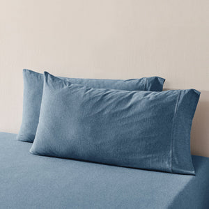 Jersey Luxe 100% Cotton King Pillowcase Twin Pack Denim
