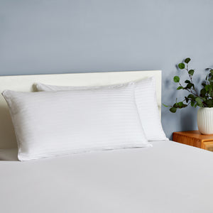 Premium 100% Cotton King Pillow Protector Twin Pack White 50x90cm