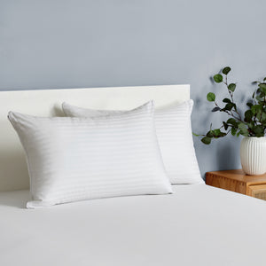 Premium 100% Cotton Standard Pillow Protector Twin Pack White 48x73cm
