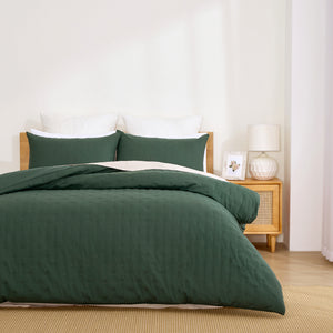 Ormond Quilted Quilt Cover Set Forest Green