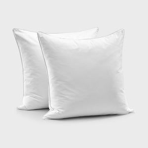 400TC Premium Cotton Sateen Piped European Pillowcase White Twin Pack