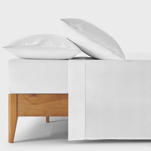 400TC Premium Cotton Sateen Sheet Set in White