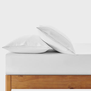 400TC Premium Cotton Sateen Fitted Sheet Set in White