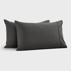 400TC Premium Cotton Sateen Standard Pillowcase Charcoal Twin Pack