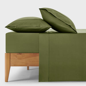 400TC Premium Cotton Sateen Sheet Set in Olive