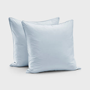400TC Premium Cotton Sateen Piped European Pillowcase Sky Twin Pack