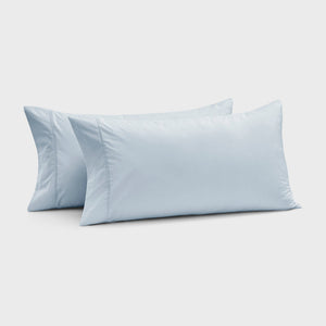 400TC Premium Cotton Sateen King Pillowcase Sky Twin Pack