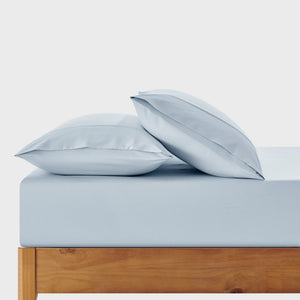 400TC Premium Cotton Sateen Fitted Sheet Set in Sky