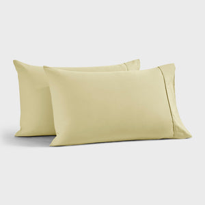 400TC Premium Cotton Sateen Standard Pillowcase Citron Twin Pack
