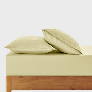 400TC Premium Cotton Sateen Fitted Sheet Set Citron
