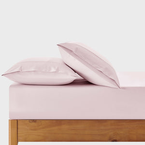 400TC Premium Cotton Sateen Fitted Sheet Set in Petal