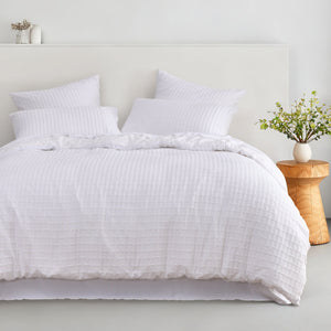 Aubrey Jacquard Quilt Cover Set White