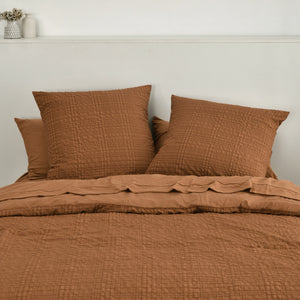 Ellis Seersucker European Pillowcase Rust Twin Pack