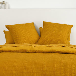 Ellis Seersucker European Pillowcase Mustard Twin Pack