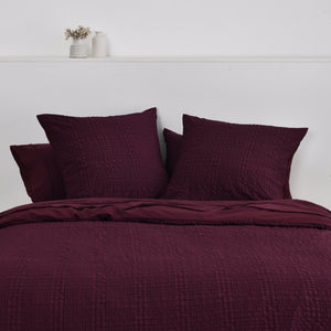 Ellis Seersucker European Pillowcase Cherry Twin Pack