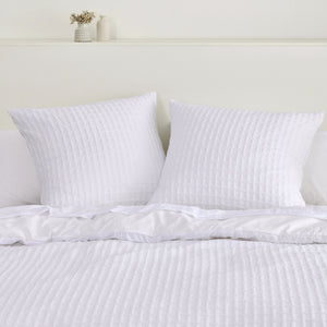 Aubrey Jacquard European Pillowcase White Twin Pack