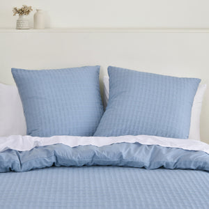 Aubrey Jacquard European Pillowcase Cornflower Twin Pack