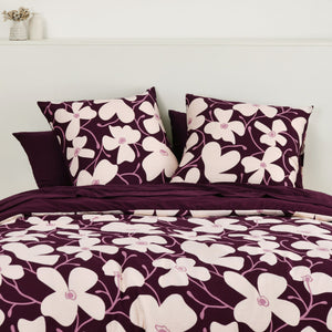 Ezra Floral Printed European Pillowcase Cherry Twin Pack