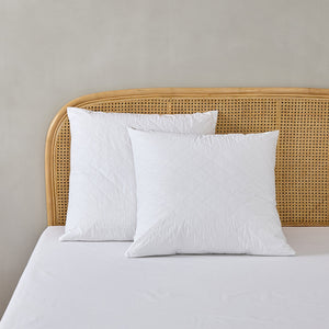 Cotton Quilted Waterproof Euro Pillow Protector Twin Pack