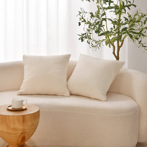 Otis Teddy Fleece Cushion Covers - Set of 2 Snow 45x45cm