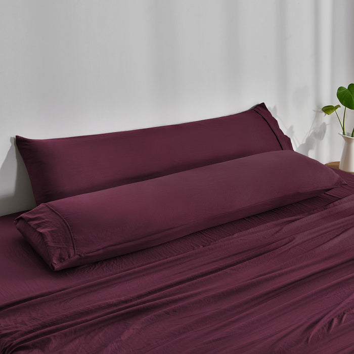 Superfine Washed Microfibre Body Pillowcase Twin Pack - Cherry