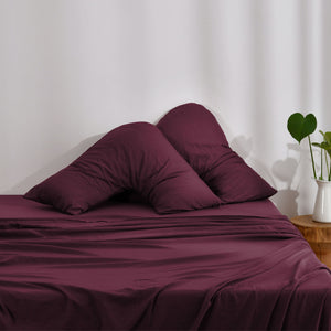 Superfine Washed Microfibre V-Shape Pillowcase Twin Pack - Cherry