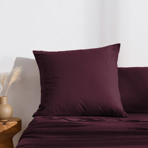 Superfine Washed Microfibre European Pillowcase Cherry
