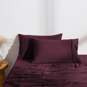 Superfine Washed Microfibre Standard Pillowcase Twin Pack - Cherry